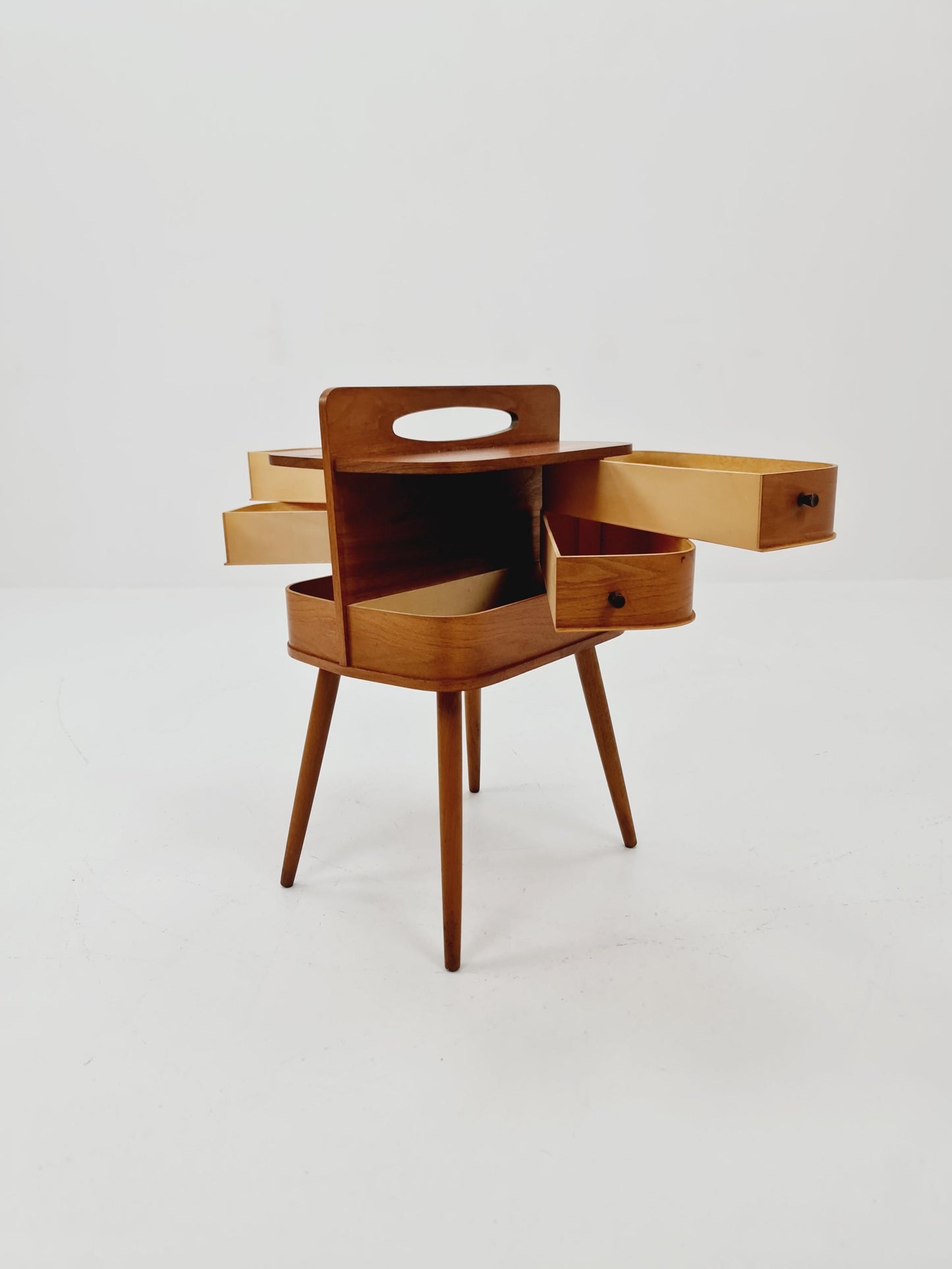 Vintage teak sweing table/ side table cabinet, 1960s