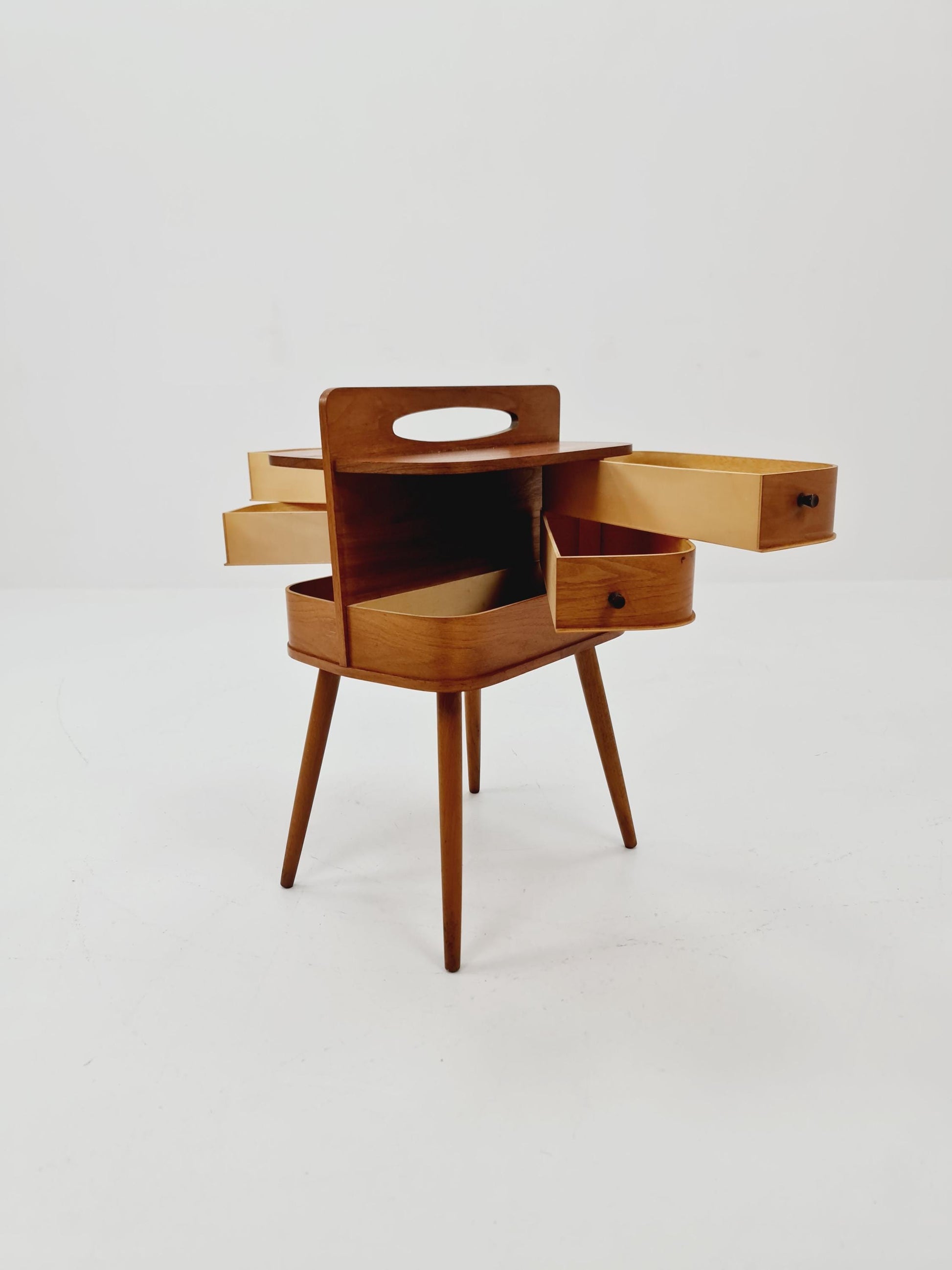 Vintage teak sweing table/ side table cabinet, 1960s