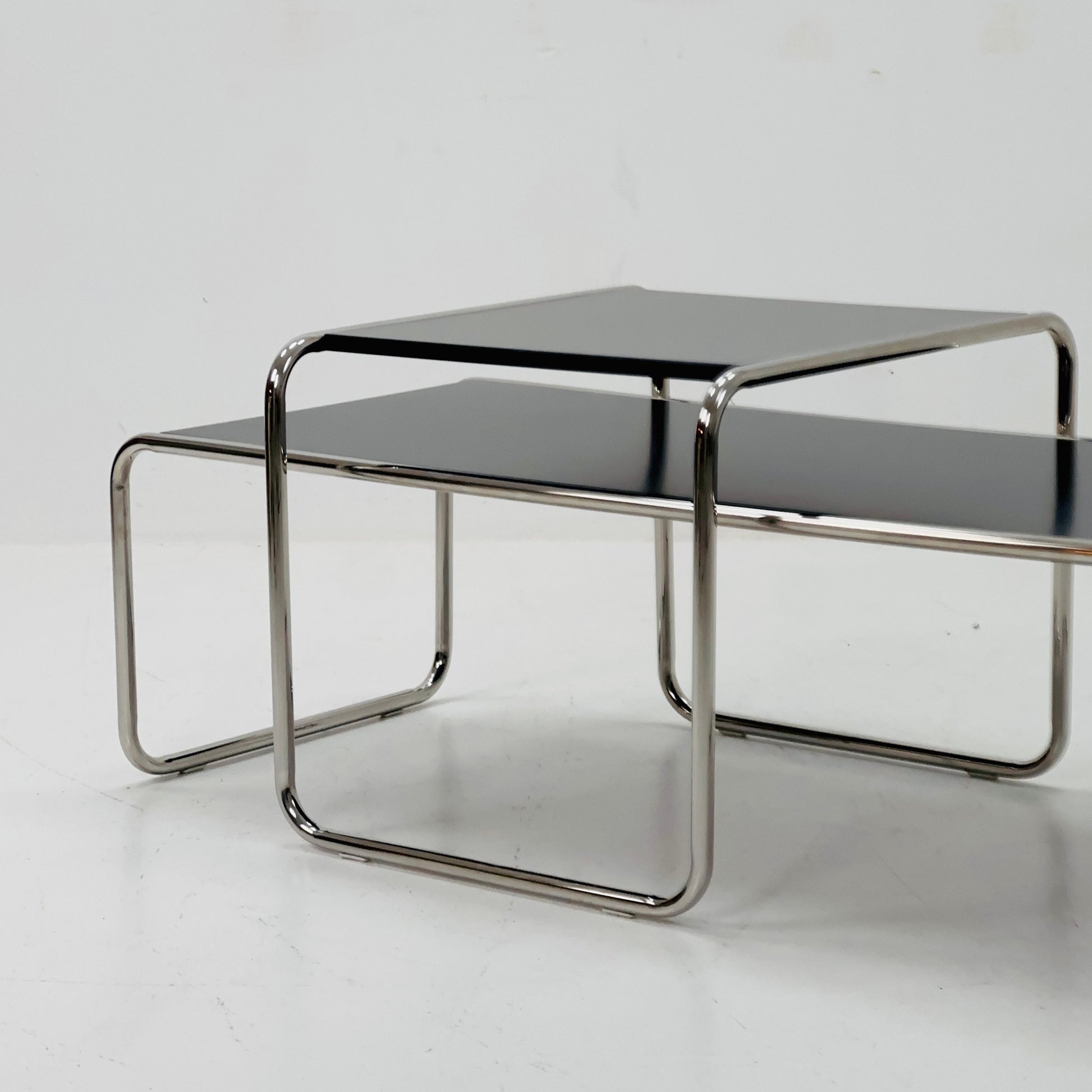 Mid century Design Laccio coffee - end table set by Marcel Breuer