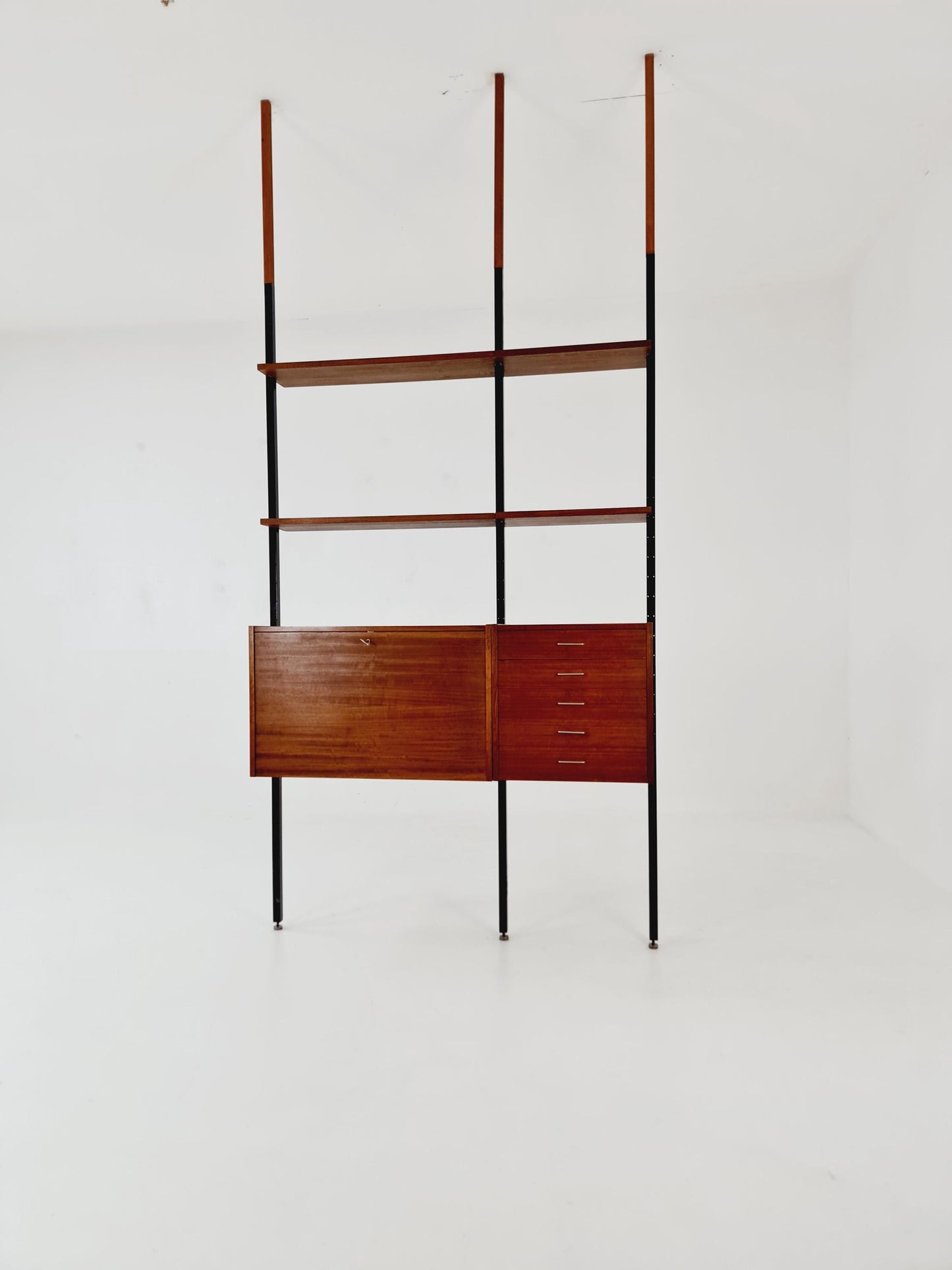 Danish teak room divider modular vintage library bookcase shelf-system , 1960s