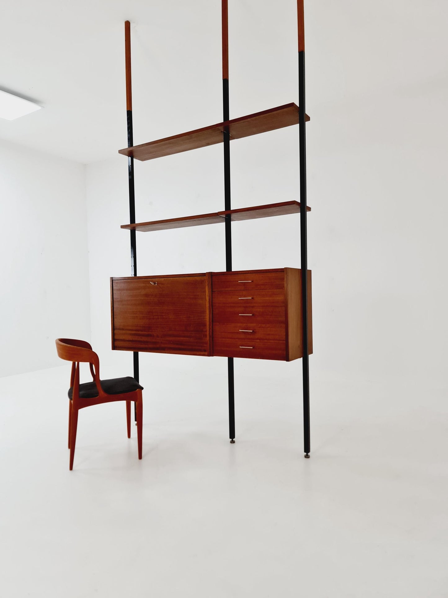 Danish teak room divider modular vintage library bookcase shelf-system , 1960s