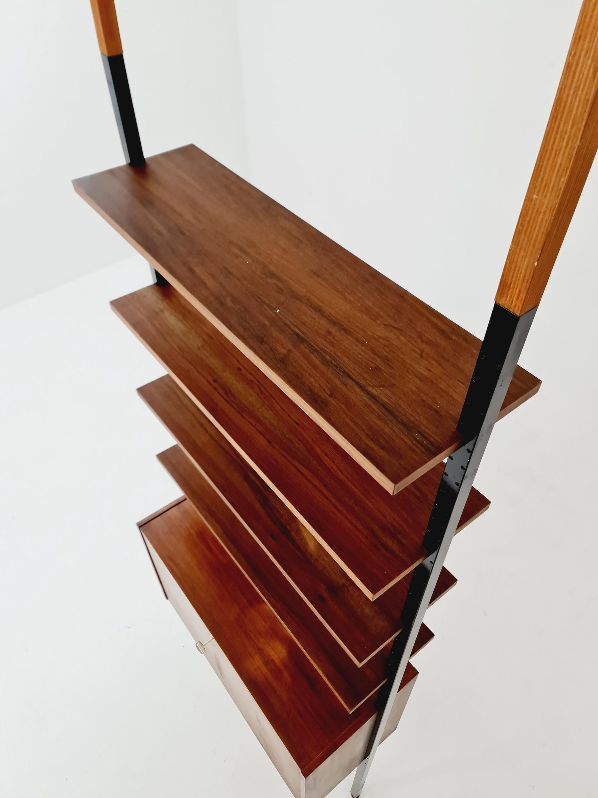 Danish teak room divider modular vintage library bookcase shelf-system , 1960s