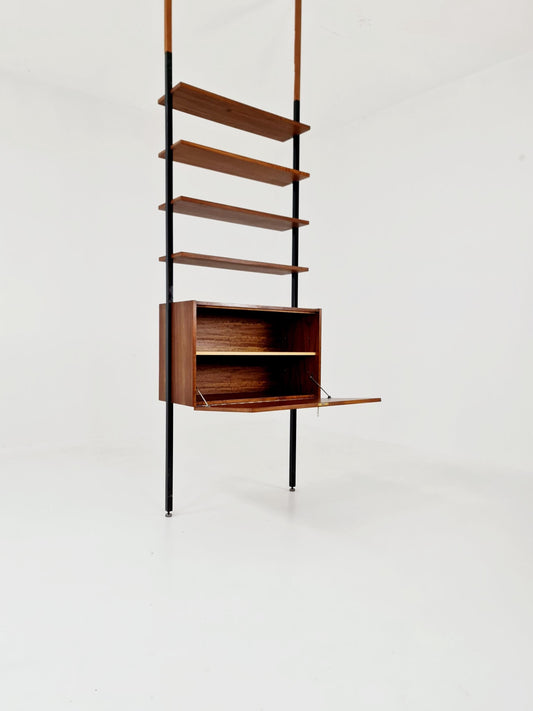 Danish teak room divider modular vintage library bookcase shelf-system , 1960s