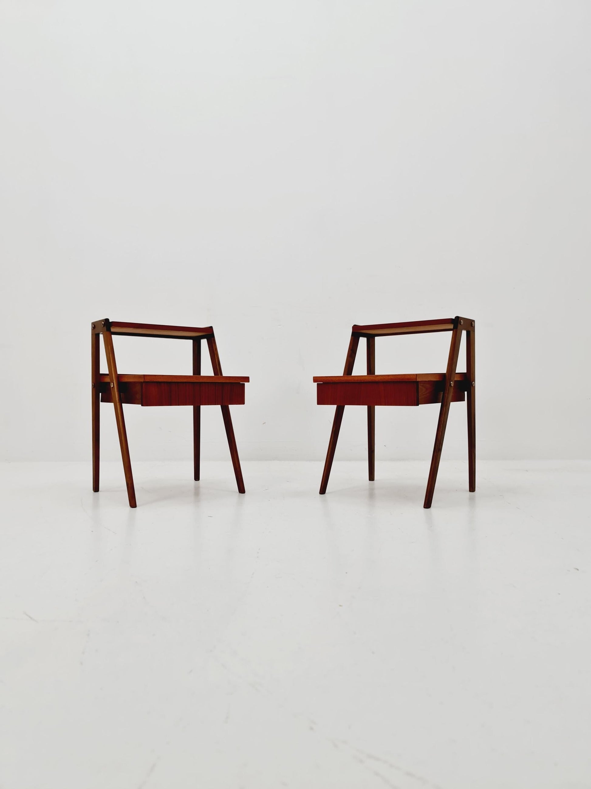 Pair of Danish teak vintage bedside tables/ Night stands, 1960s