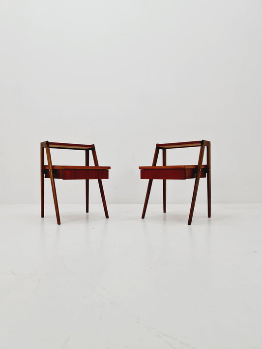 Pair of Danish teak vintage bedside tables/ Night stands, 1960s