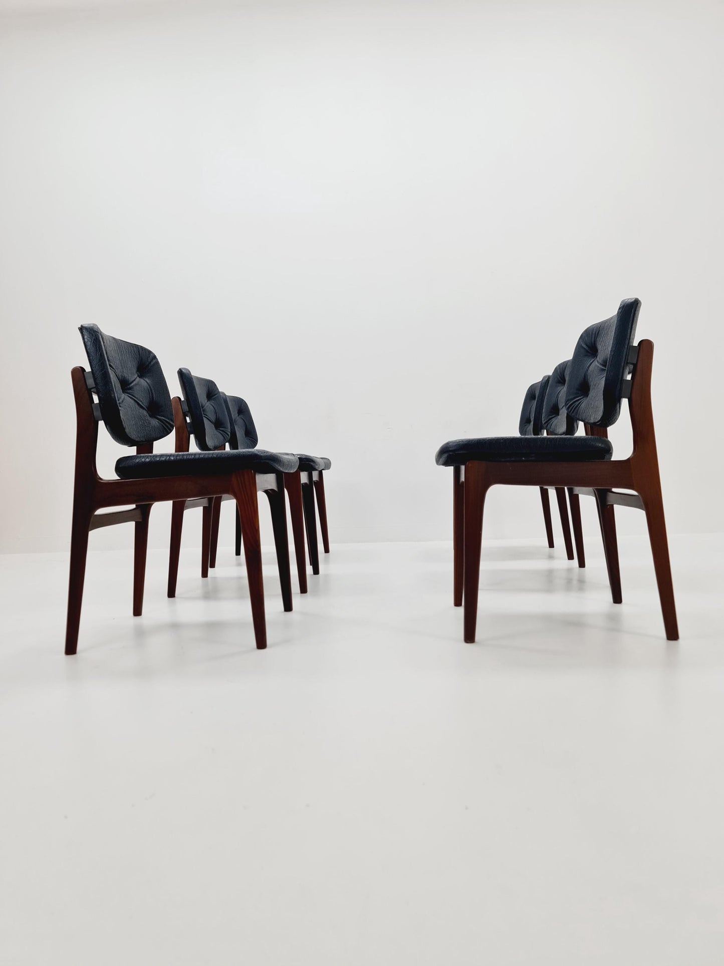 Danish teak dining chairs 1960s, set of 6
