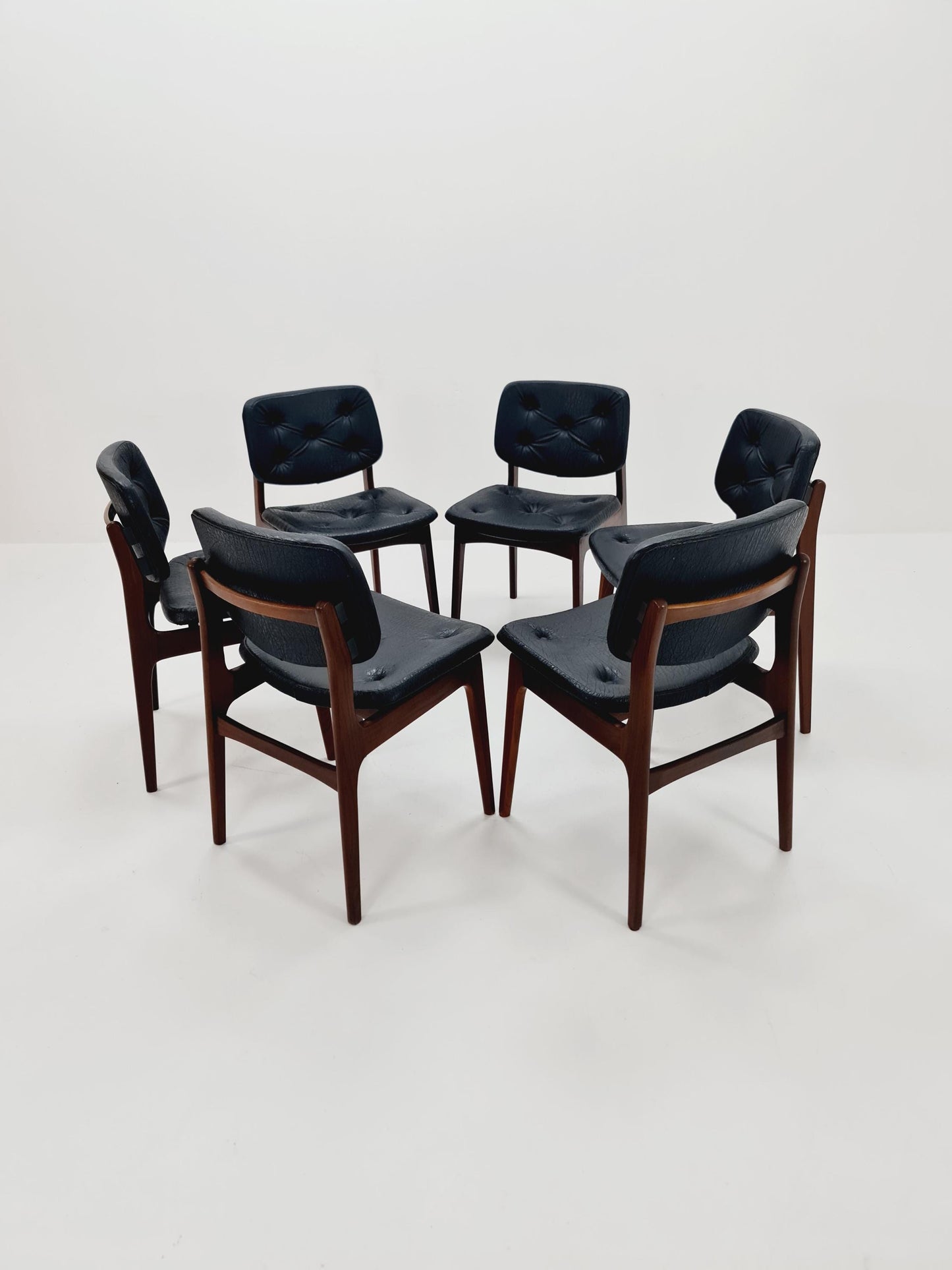 Danish teak dining chairs 1960s, set of 6