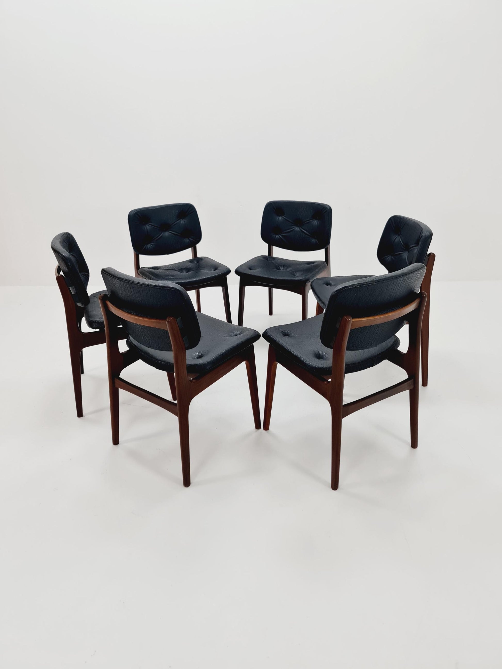 Danish teak dining chairs 1960s, set of 6