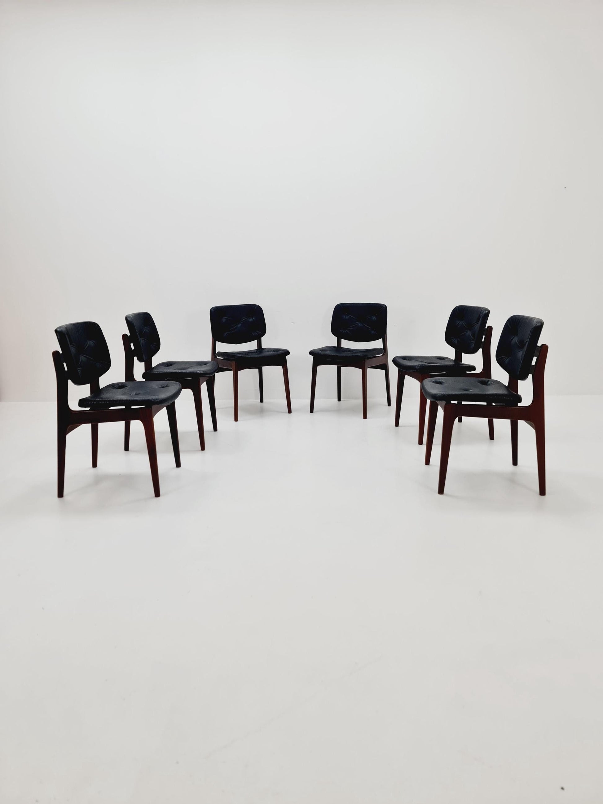 Danish teak dining chairs 1960s, set of 6