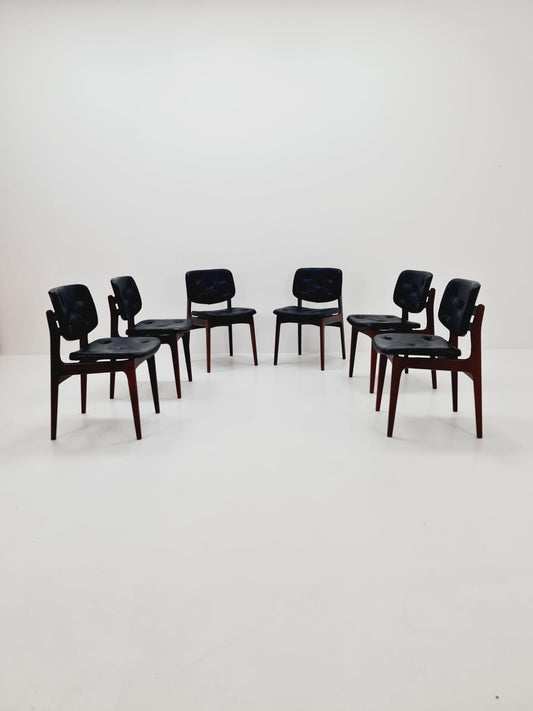Danish teak dining chairs 1960s, set of 6