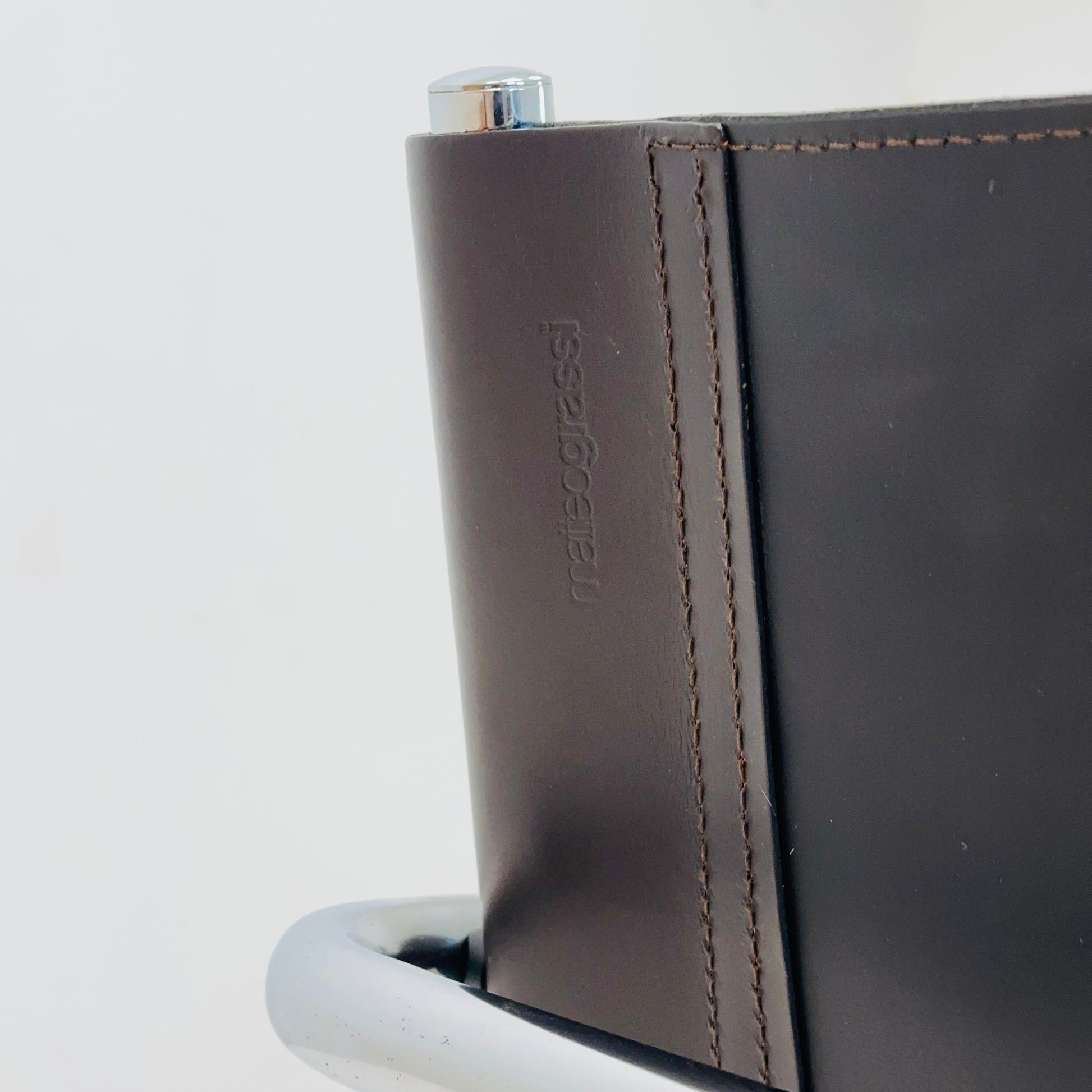 1 of 4 Matteo Grassi visitor chair in brown leather 1970s