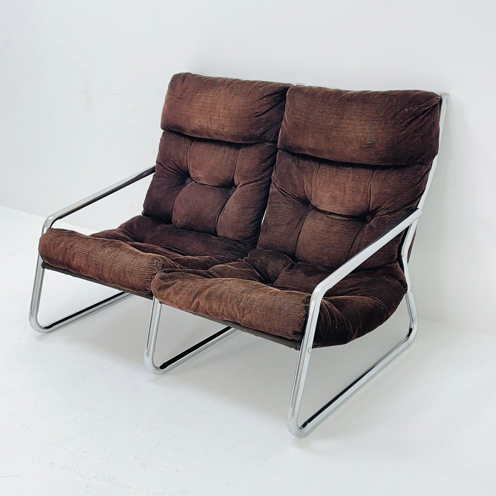Mid century 2 seats sofa By Gillis Lundgren for Ikea Sweden 1970s