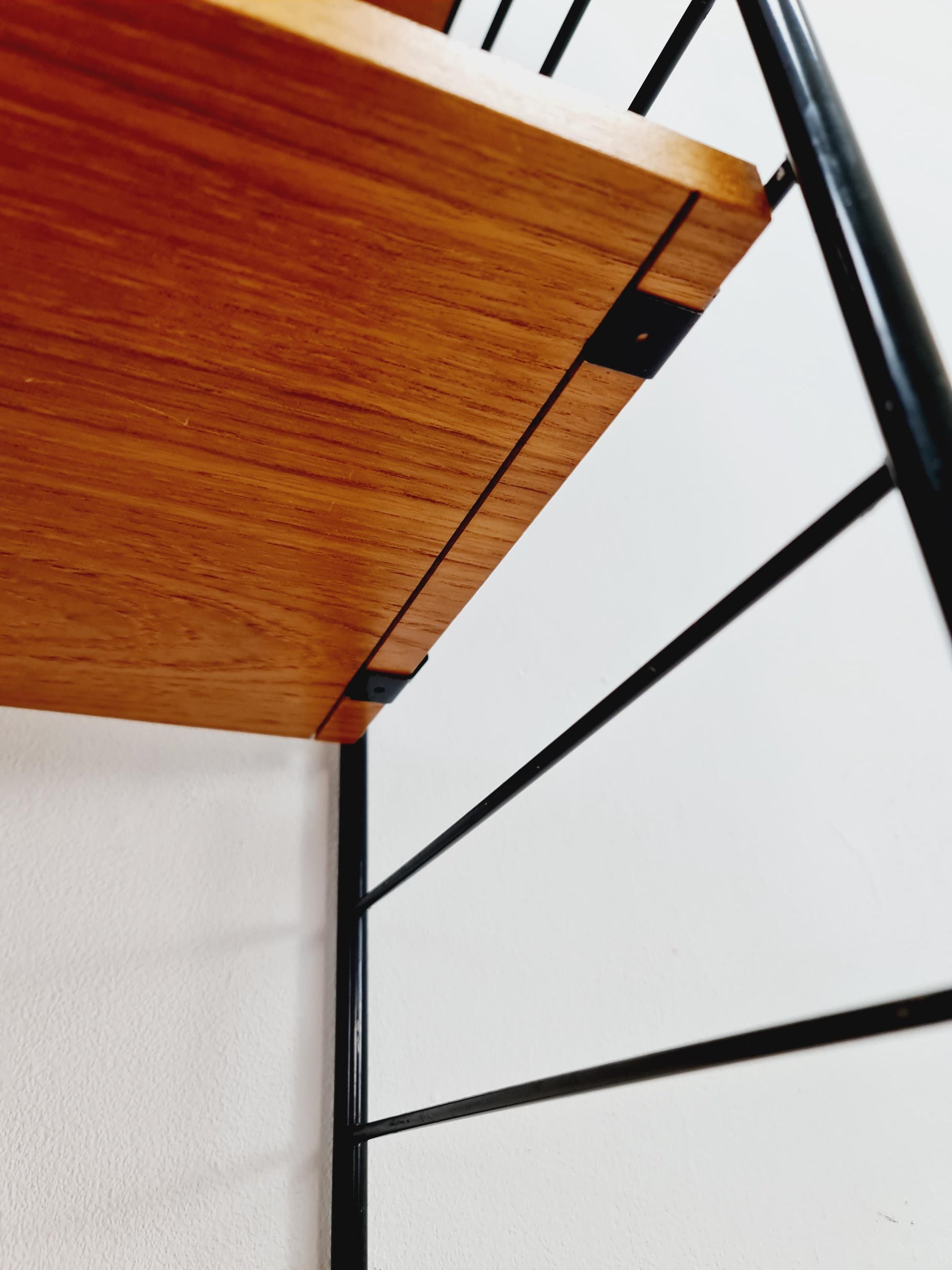 Free standing String shelf-system, bookcase with cabinet teak by WHB Germany, 1950s