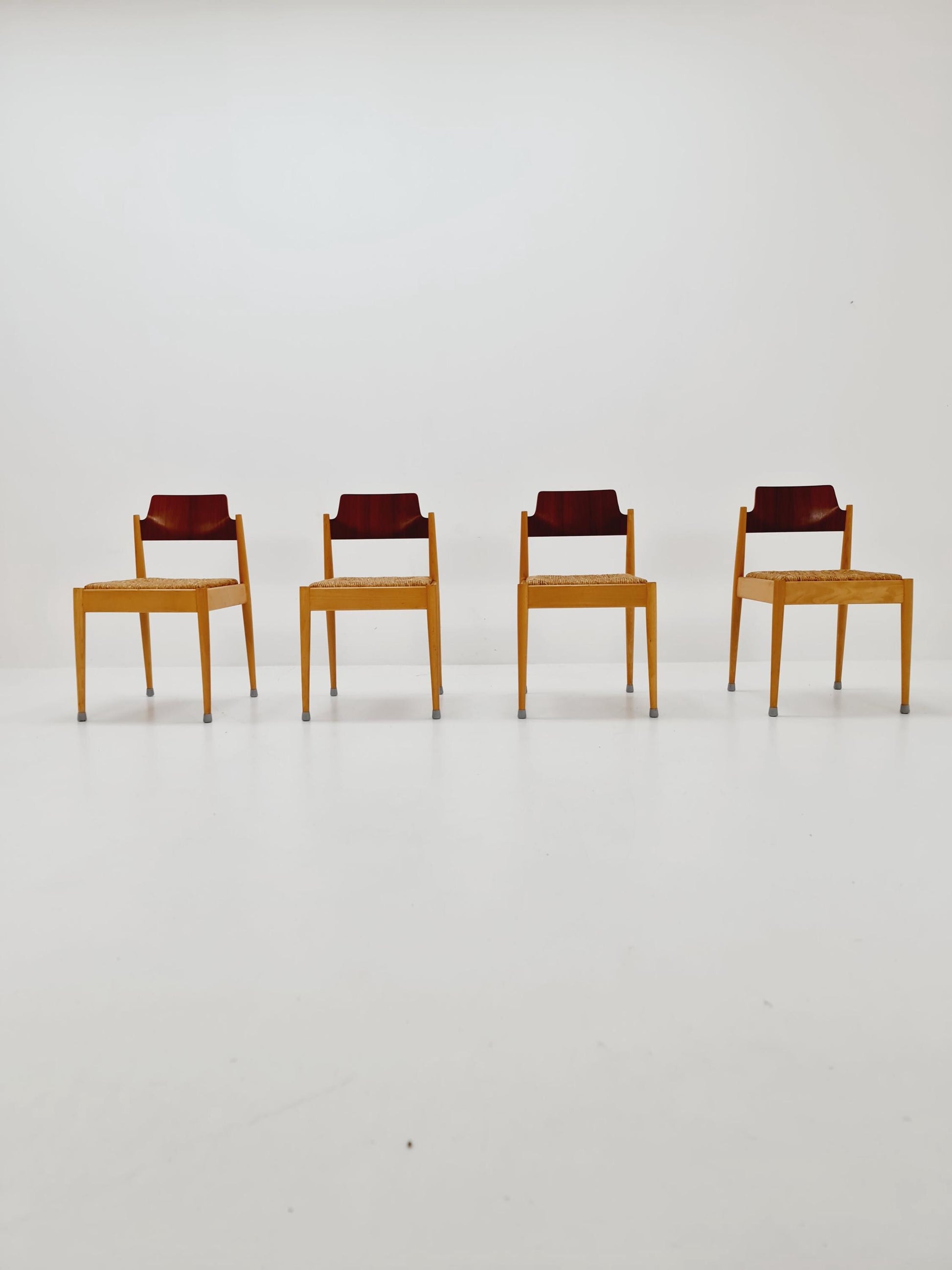 1 of 8 Vintage Teak German Dining Chairs by Egon Eiermann for Wilde and Spieth , 1950s,