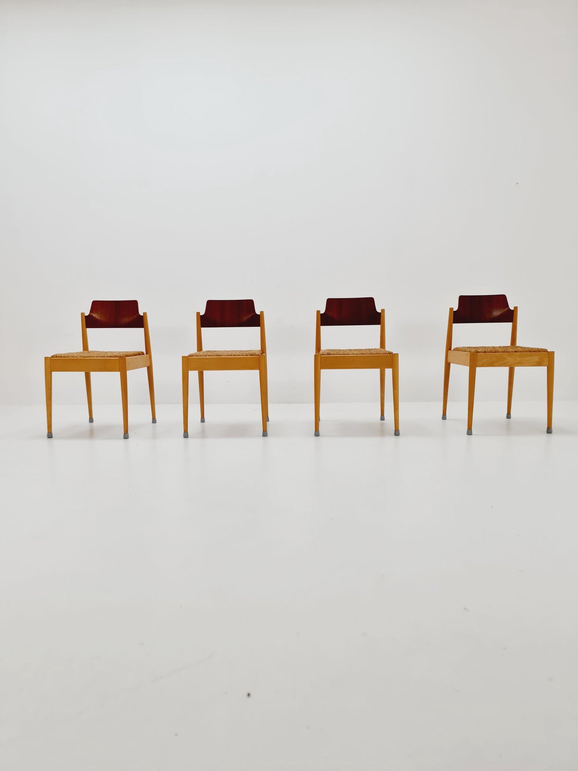 1 of 8 Vintage Teak German Dining Chairs by Egon Eiermann for Wilde and Spieth , 1950s,