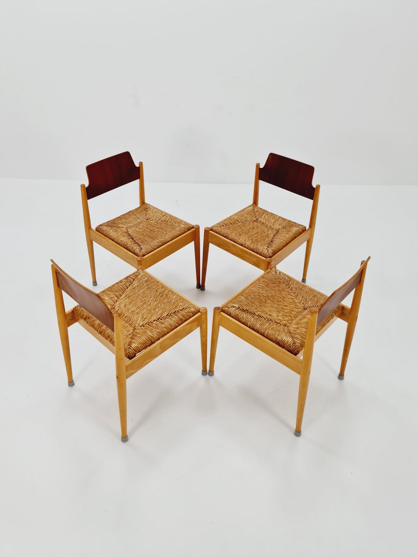 1 of 8 Vintage Teak German Dining Chairs by Egon Eiermann for Wilde and Spieth , 1950s,