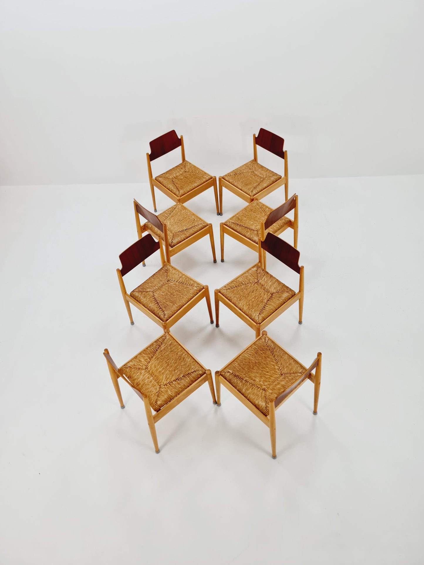 1 of 8 Vintage Teak German Dining Chairs by Egon Eiermann for Wilde and Spieth , 1950s,