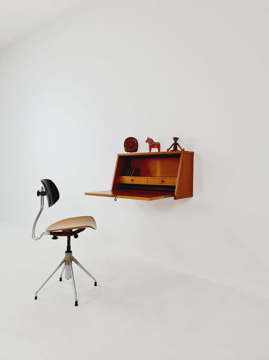 Vintage Danish teak wall hanging Secretary, desk, 1960s