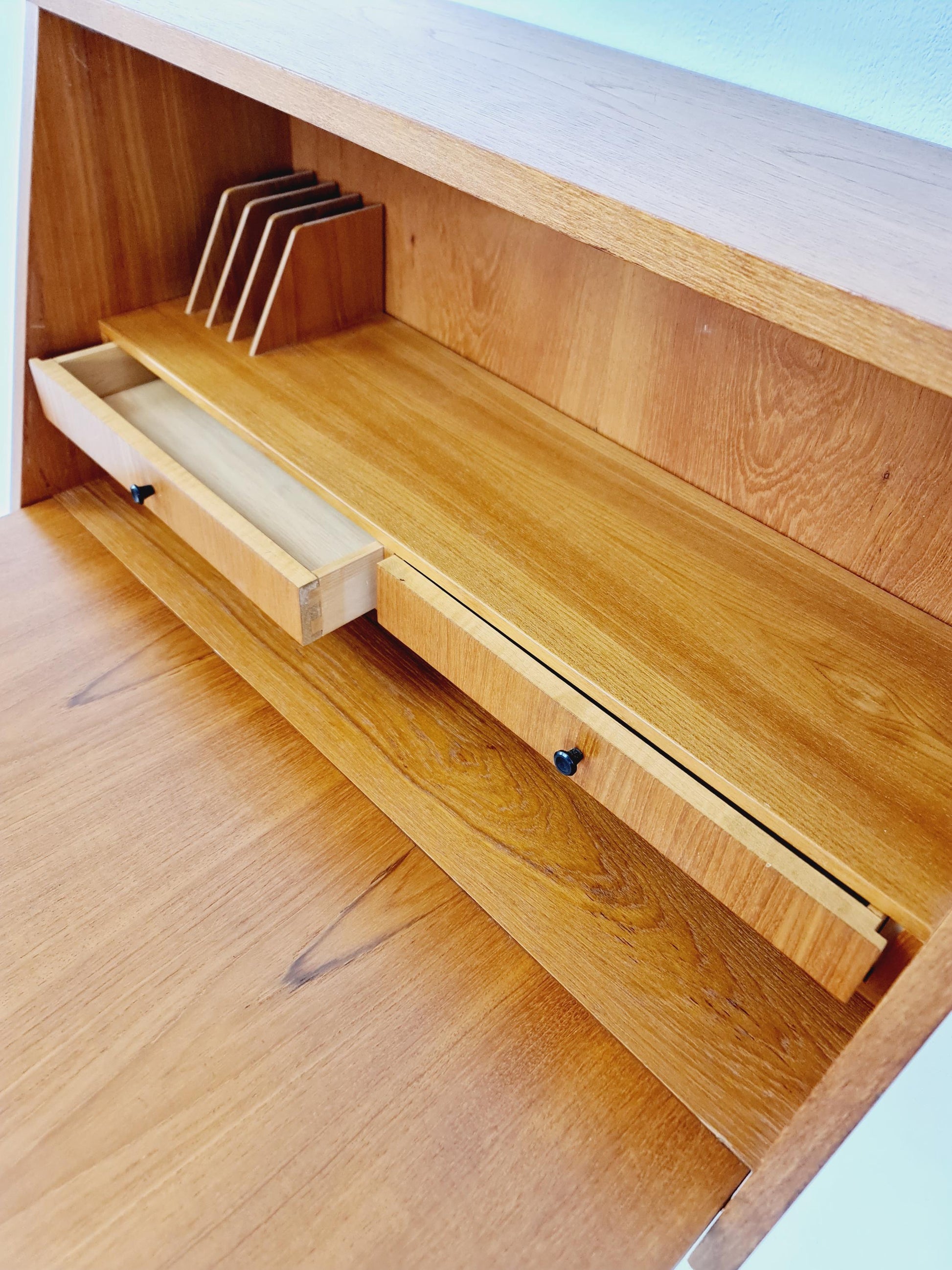 Vintage Danish teak wall hanging Secretary, desk, 1960s