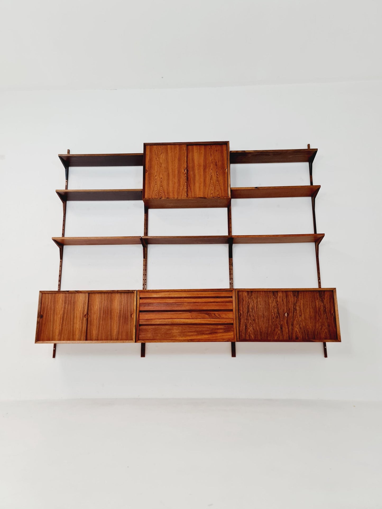 Big Mid century Danish Rosewood Wall Unit with 3 cabinets by Poul Cadovius for Cado, Denmark, 1960s