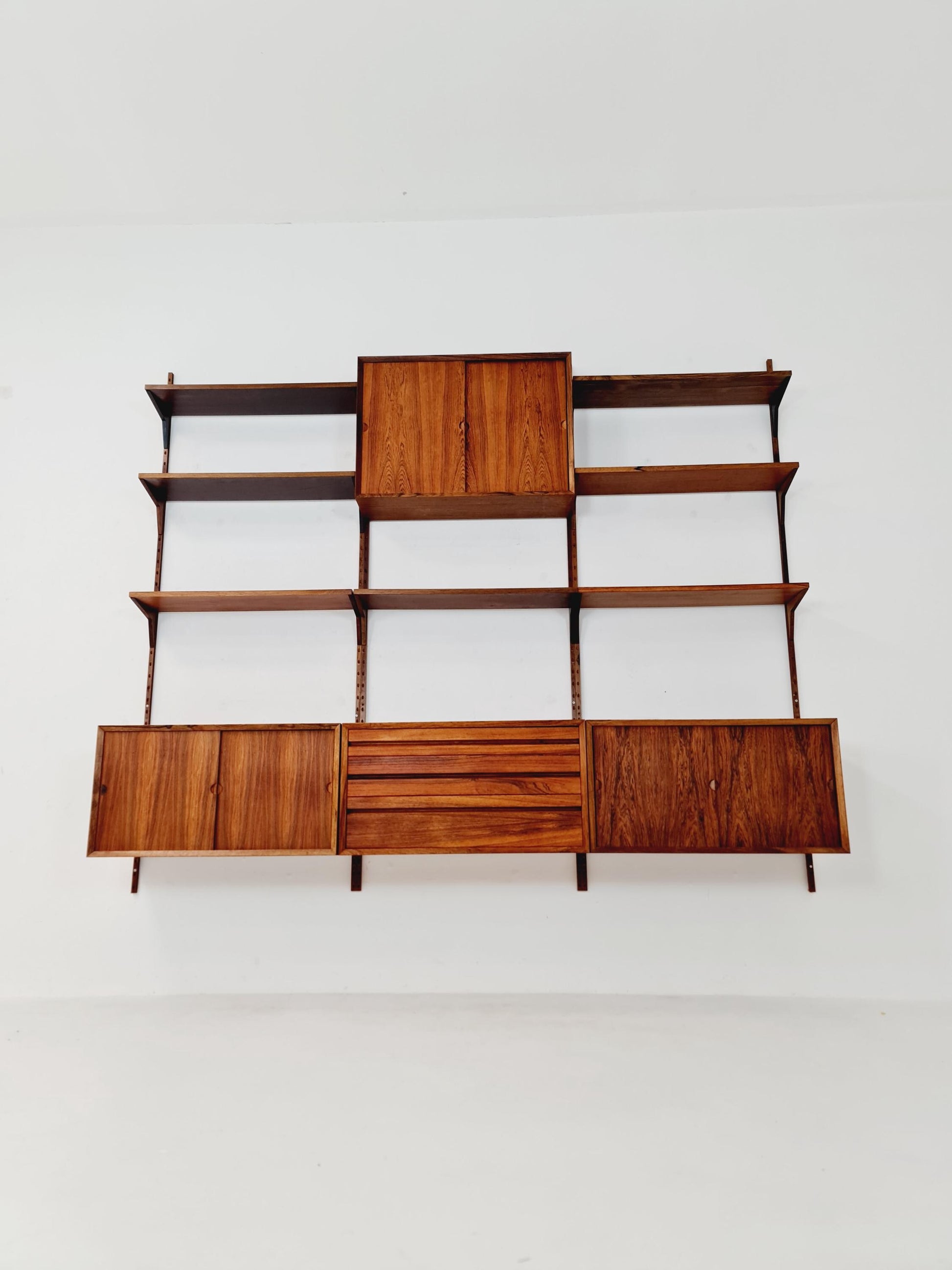 Big Mid century Danish Rosewood Wall Unit with 3 cabinets by Poul Cadovius for Cado, Denmark, 1960s