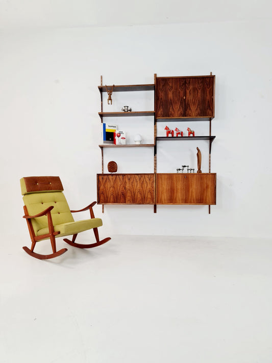 Mid century Danish rosewood Wall Unit with Bar Cabinet by Poul Cadovius for Cado, Denmark, 1960s