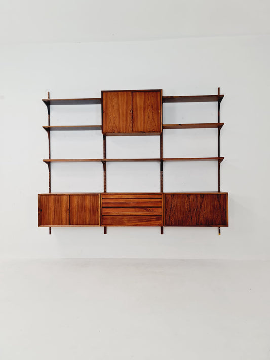 Big Mid century Danish Rosewood Wall Unit with 3 cabinets by Poul Cadovius for Cado, Denmark, 1960s