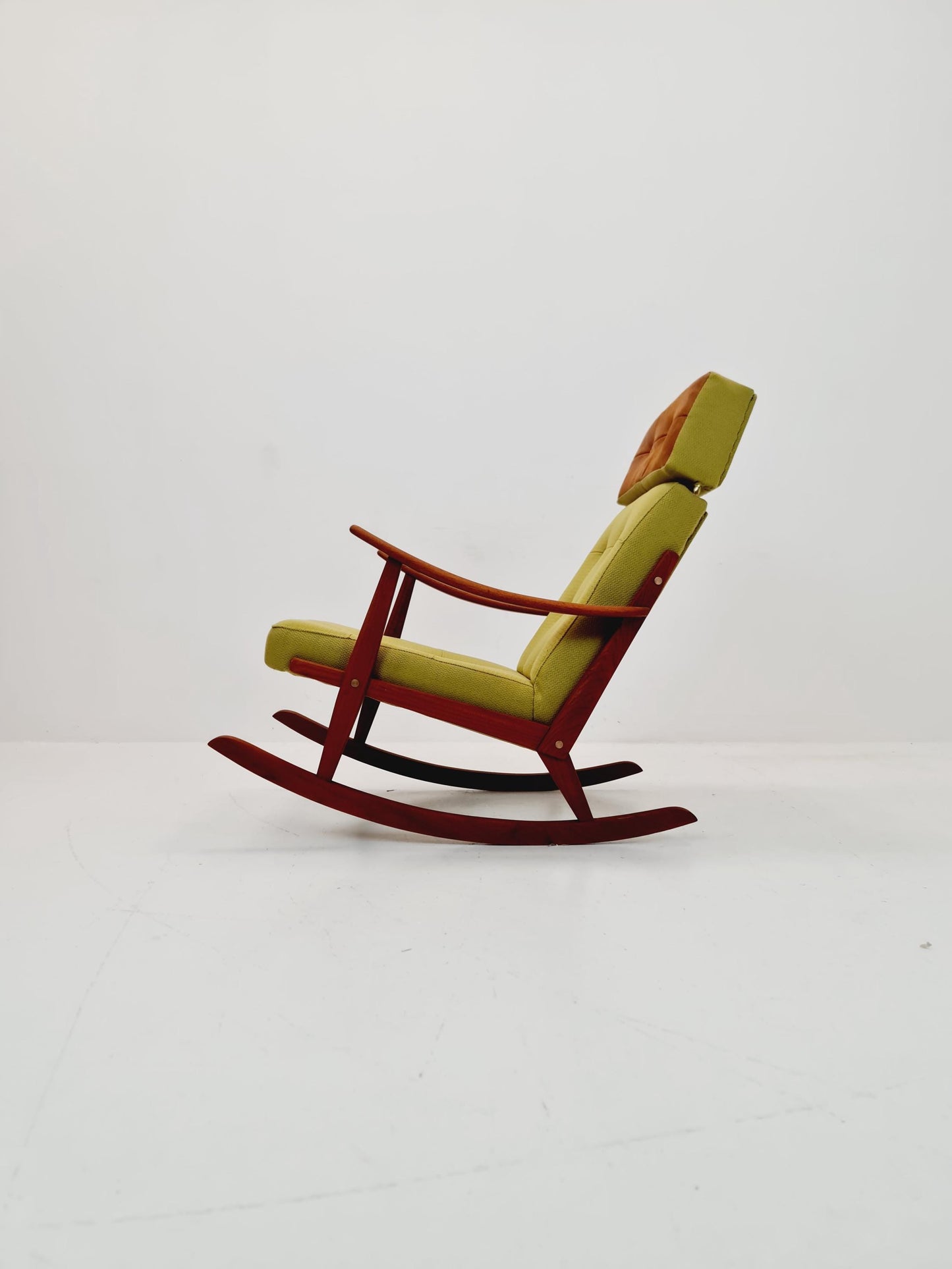 Mid century Scandinavian solid teak Rocking Chair , 1960s