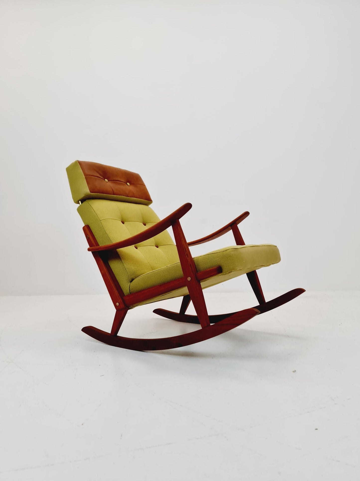 Mid century Scandinavian solid teak Rocking Chair , 1960s