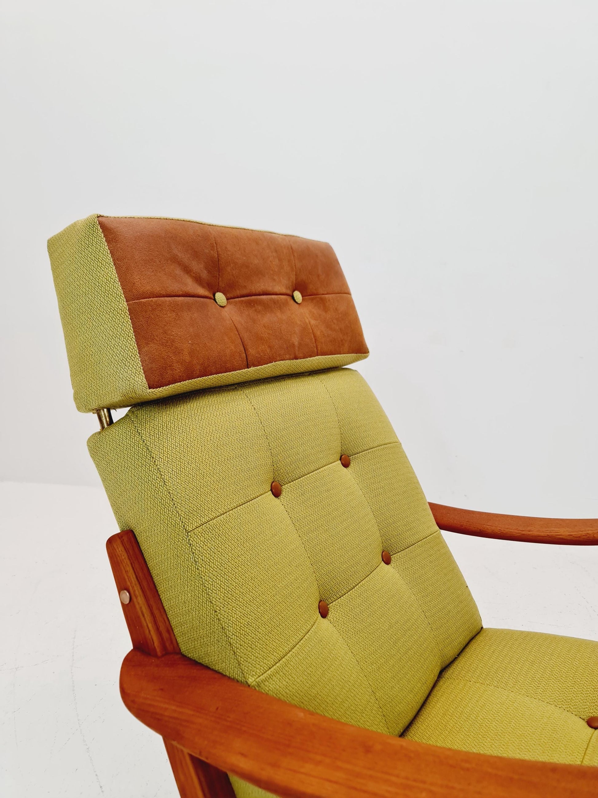 Mid century Scandinavian solid teak Rocking Chair , 1960s