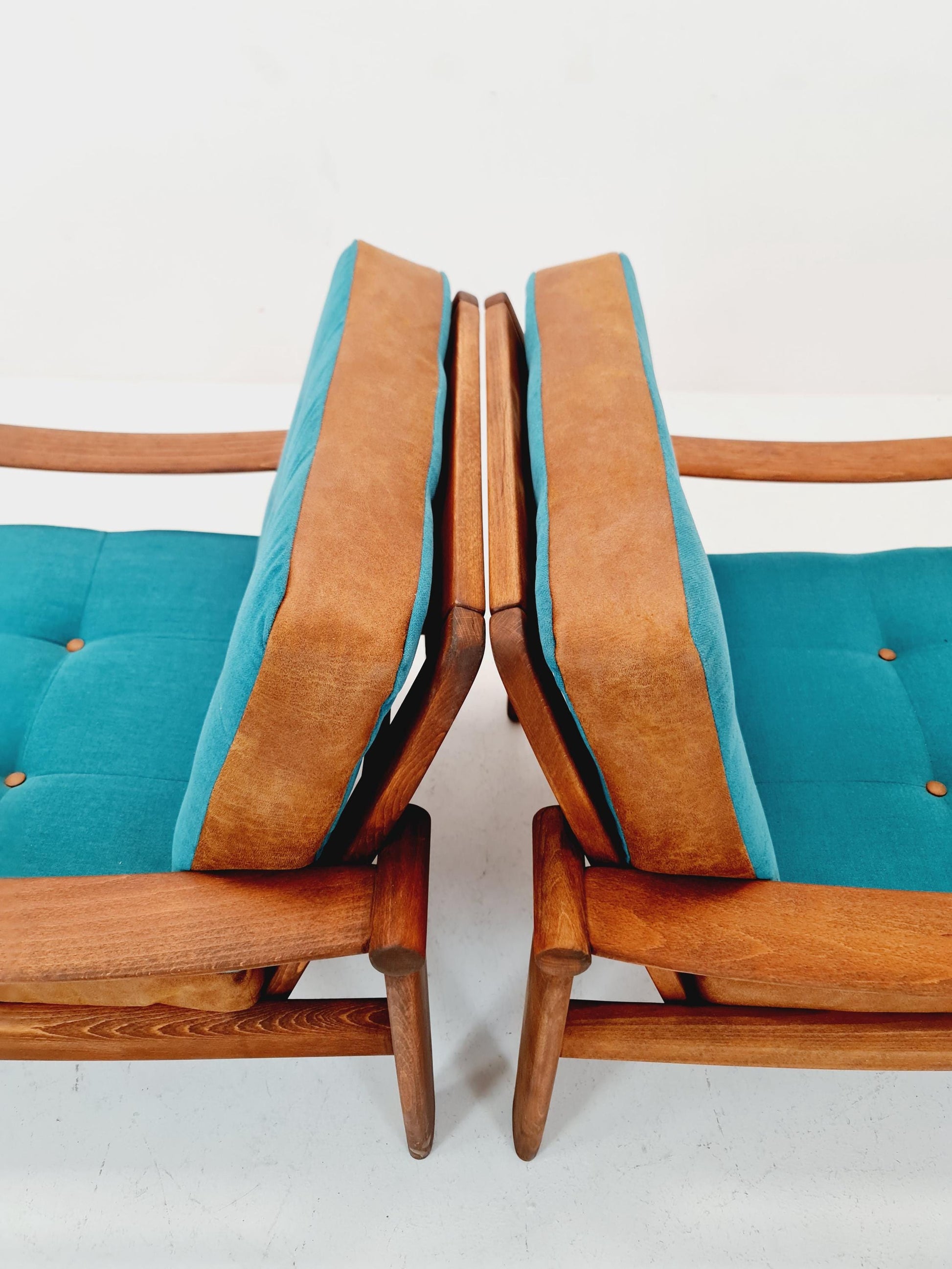 Rare Mid-century pair of German lounge armchair, 1960s