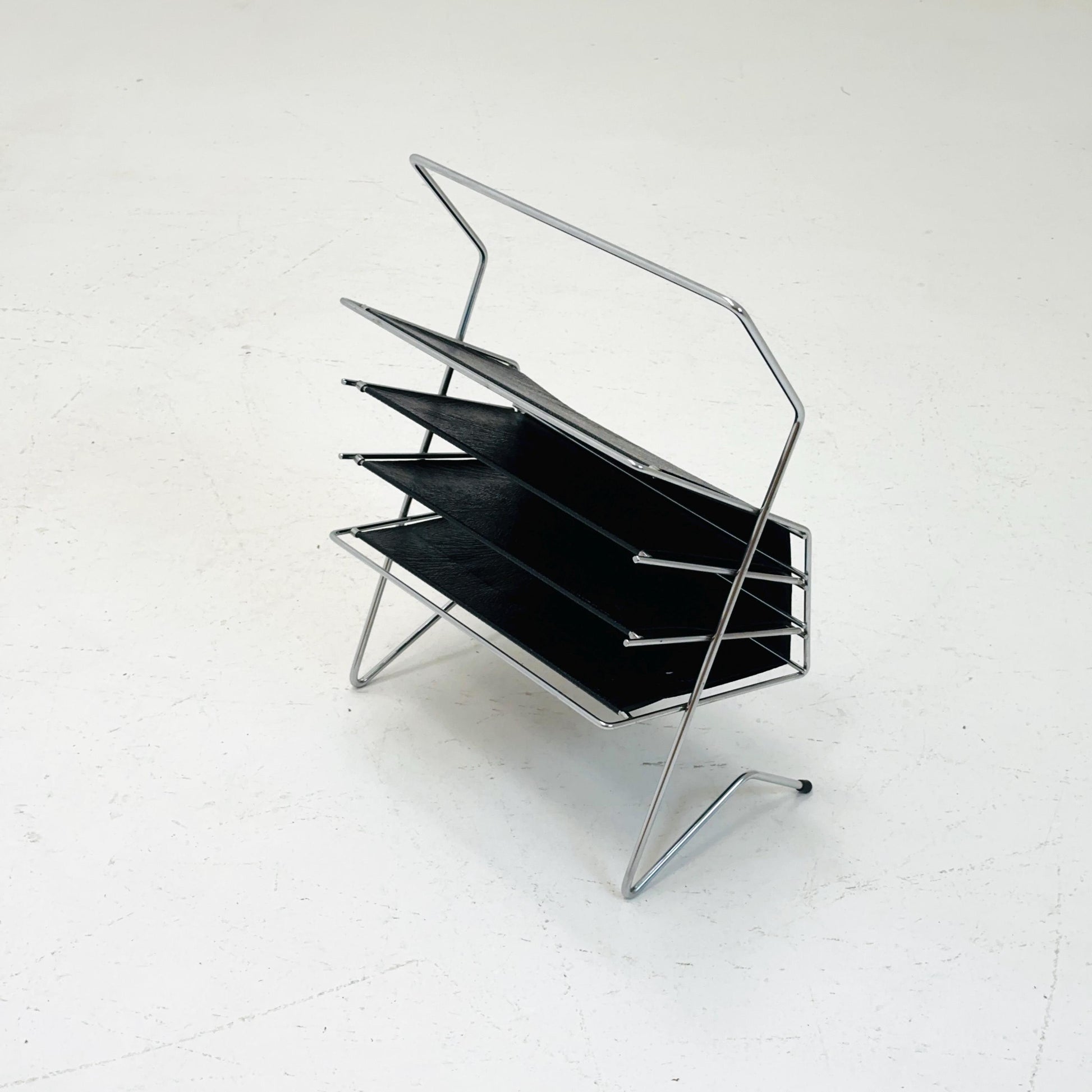 Mid-Century bauhaus Minimalist stand Magazine Rack, 1960s