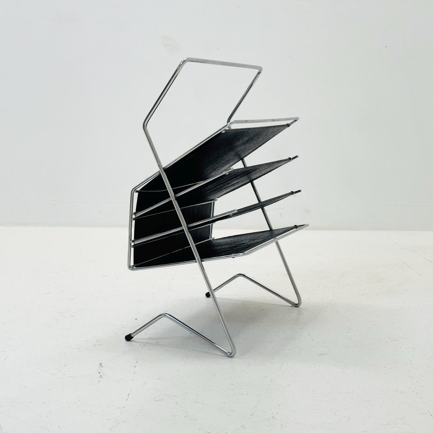 Mid-Century bauhaus Minimalist stand Magazine Rack, 1960s