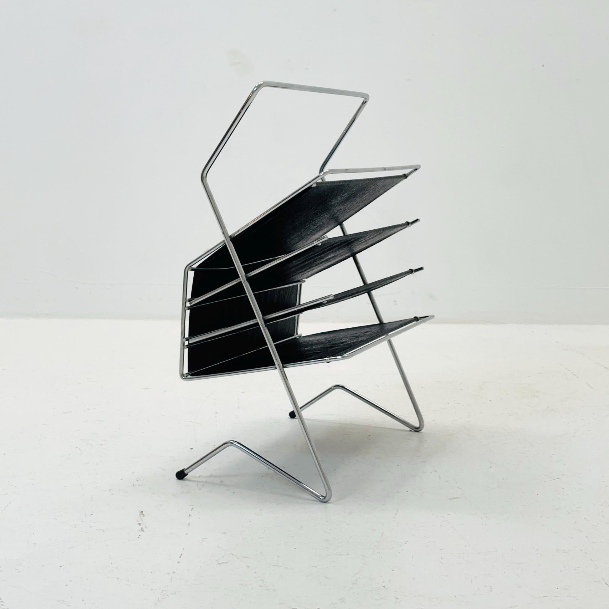 Mid-Century bauhaus Minimalist stand Magazine Rack, 1960s