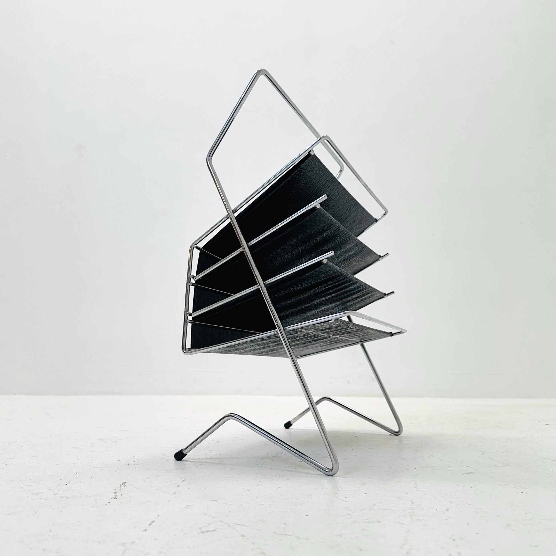 Mid-Century bauhaus Minimalist stand Magazine Rack, 1960s