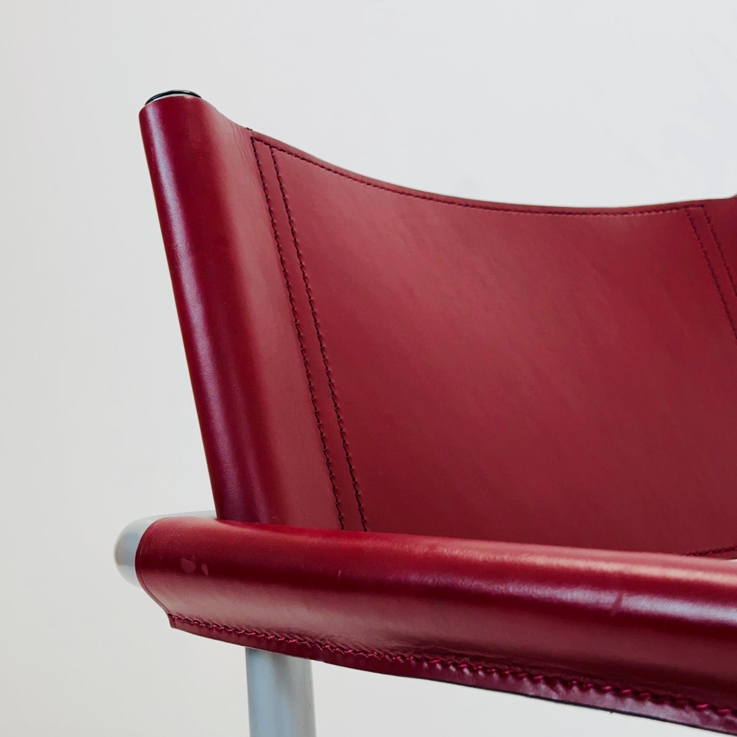 set of 4 mid century Mg5 leather cantilevered chairs for Mart Stam by Matteo Grassi italy 1980s