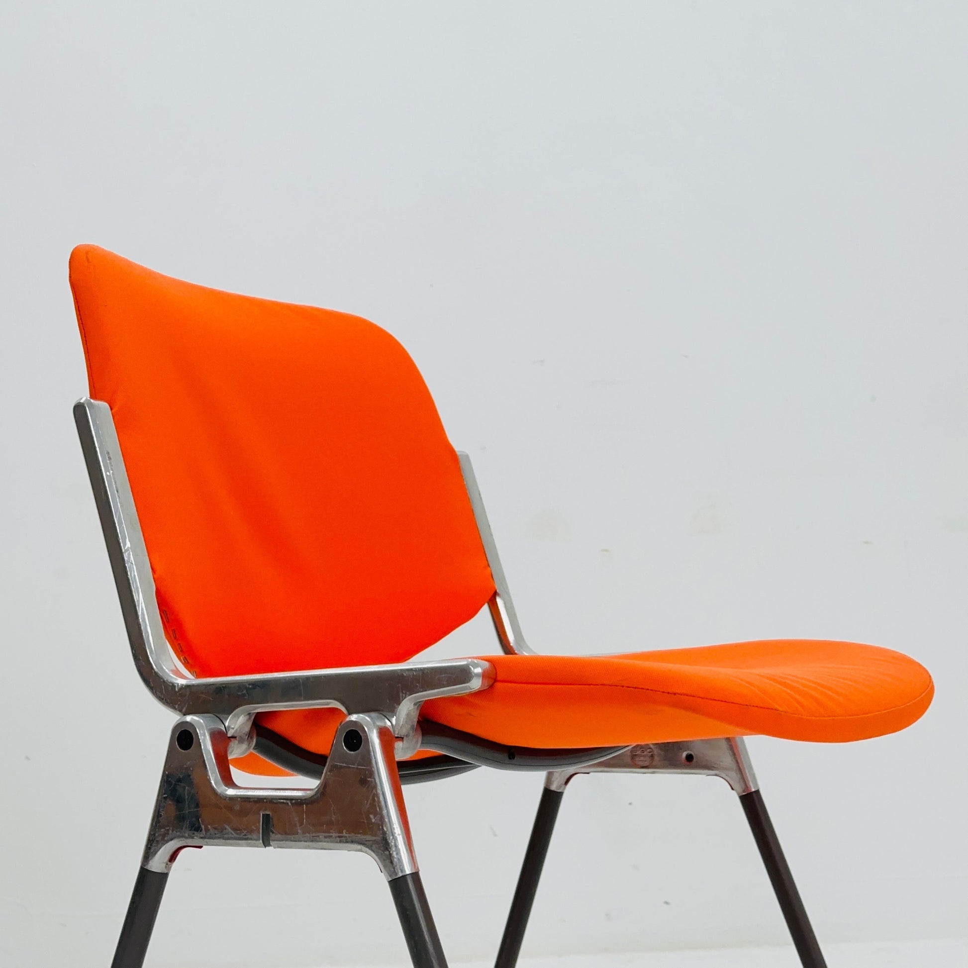 1/6 Mid century Stacking Orange fabric chair by Giancarlo Piretti for Anomima Castelli ,Italy 1960s