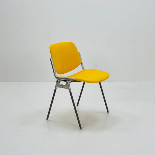 1/6 Mid century Stacking yellow fabric chair by Giancarlo Piretti for Anomima Castelli ,Italy 1960s
