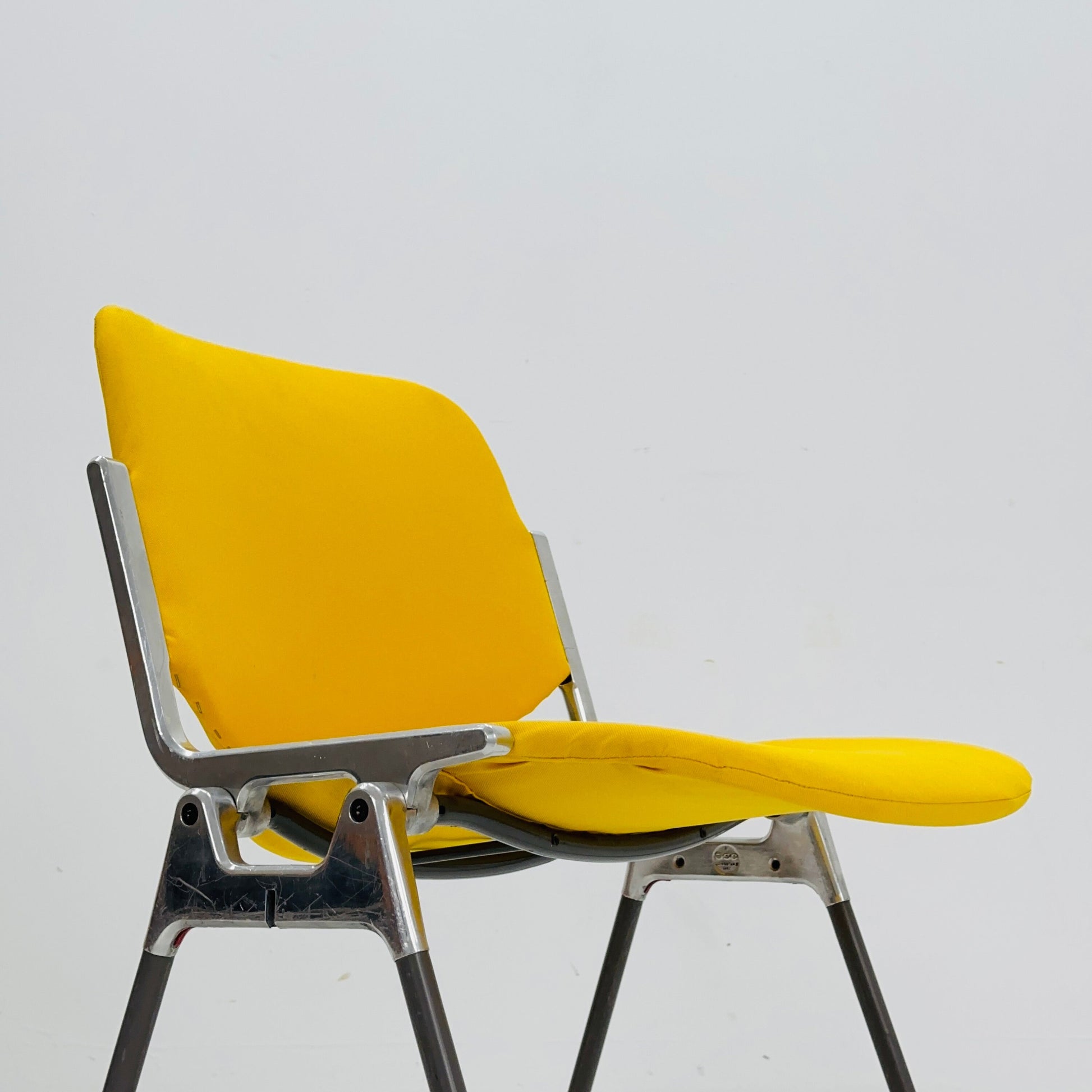 1/6 Mid century Stacking yellow fabric chair by Giancarlo Piretti for Anomima Castelli ,Italy 1960s