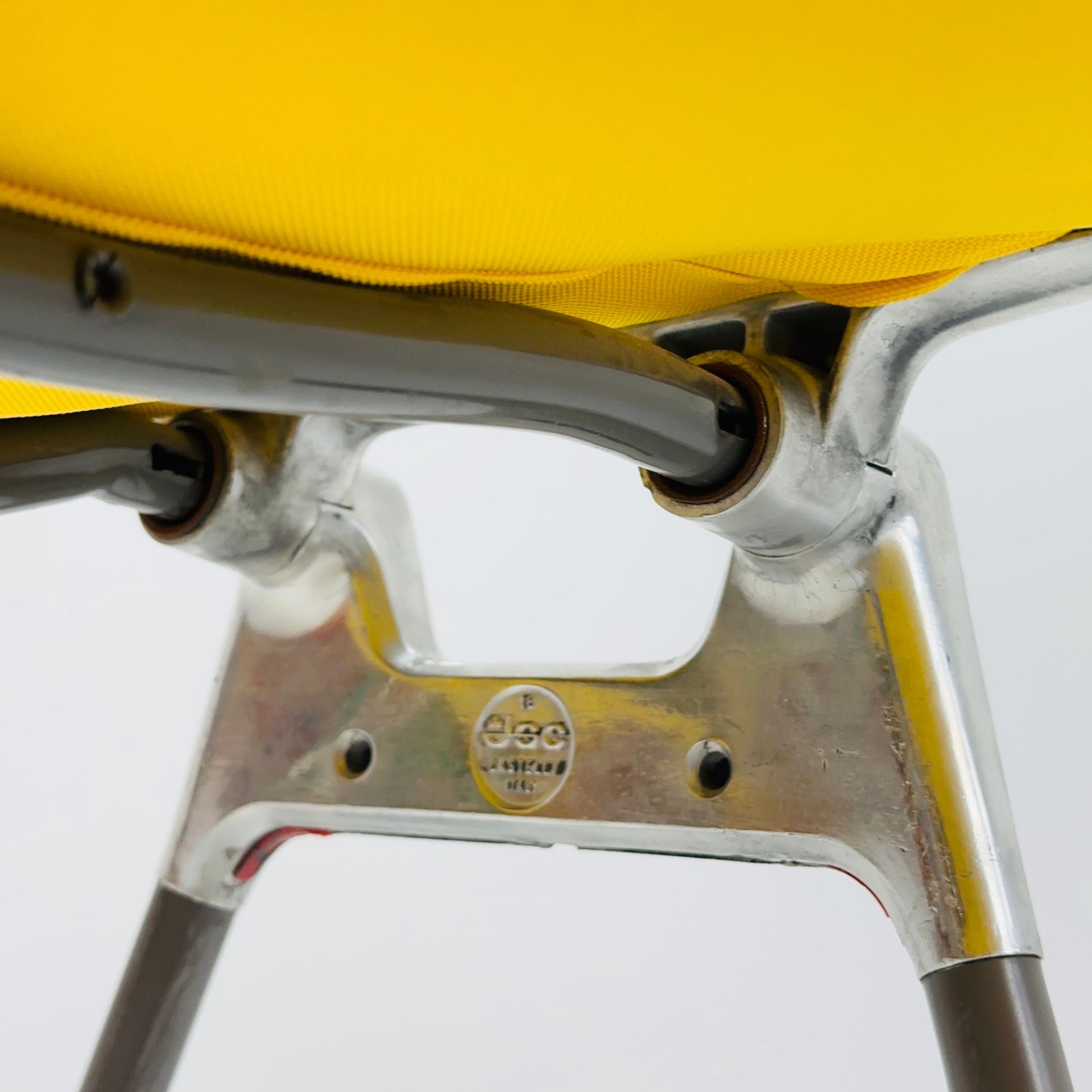 1/6 Mid century Stacking yellow fabric chair by Giancarlo Piretti for Anomima Castelli ,Italy 1960s