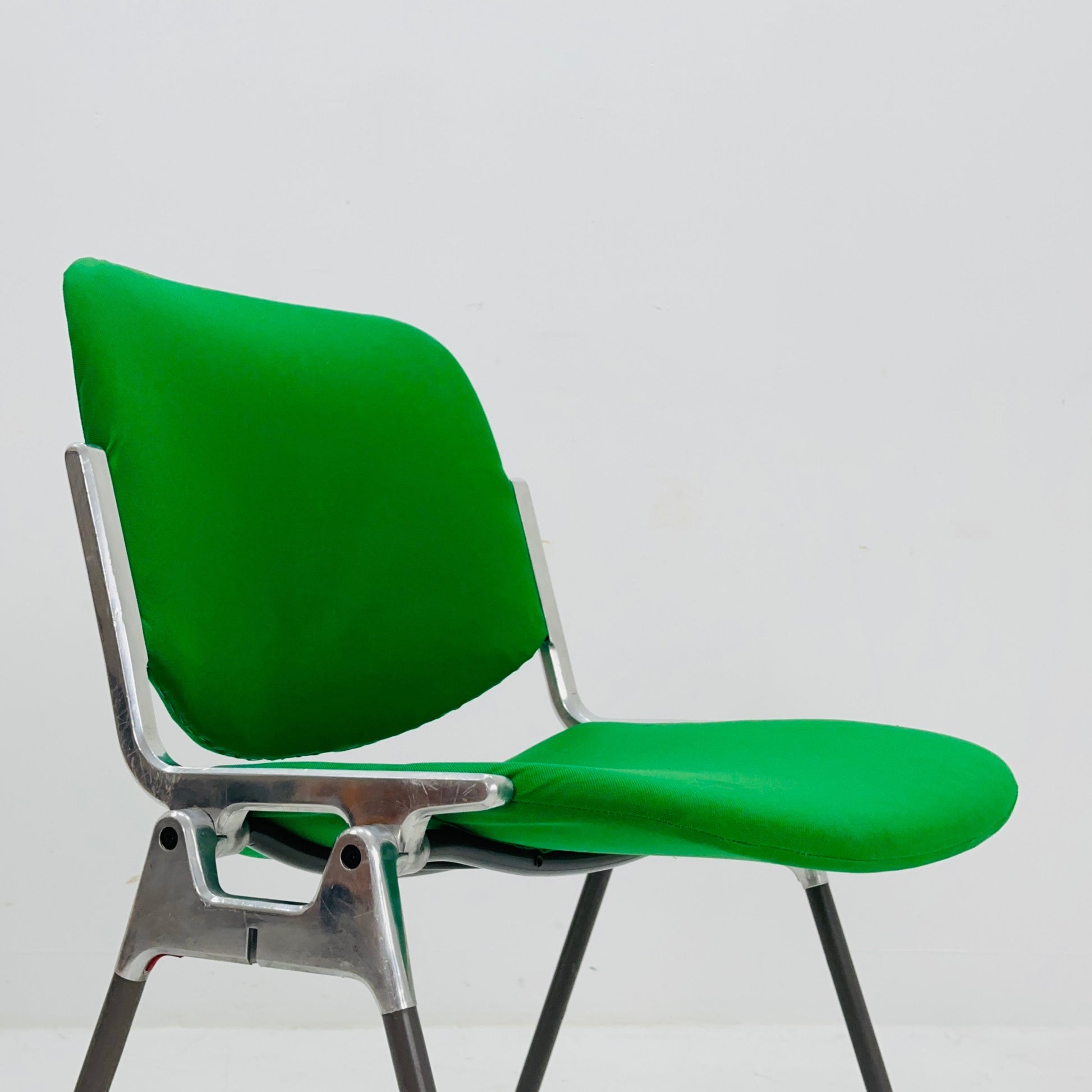 1/6 Mid century Stacking Green fabric chair by Giancarlo Piretti for Anomima Castelli ,Italy 1960s