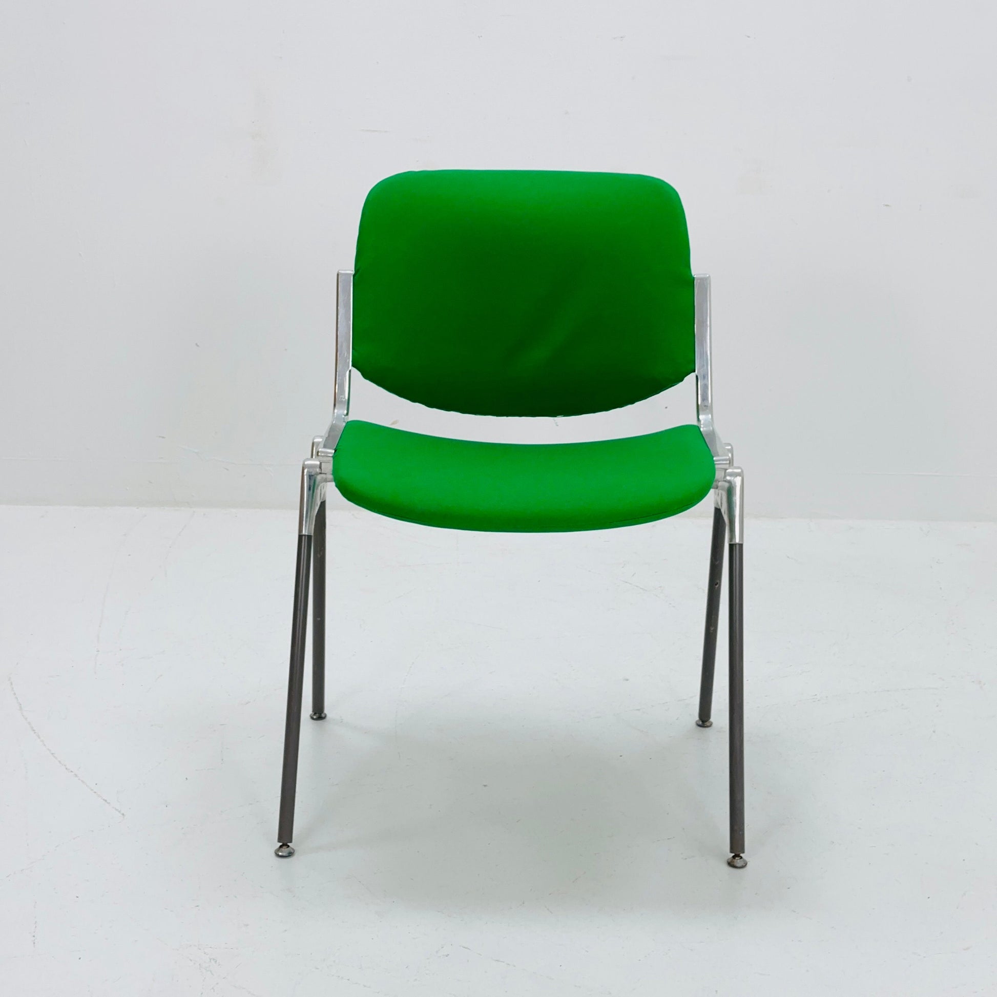 1/6 Mid century Stacking Green fabric chair by Giancarlo Piretti for Anomima Castelli ,Italy 1960s