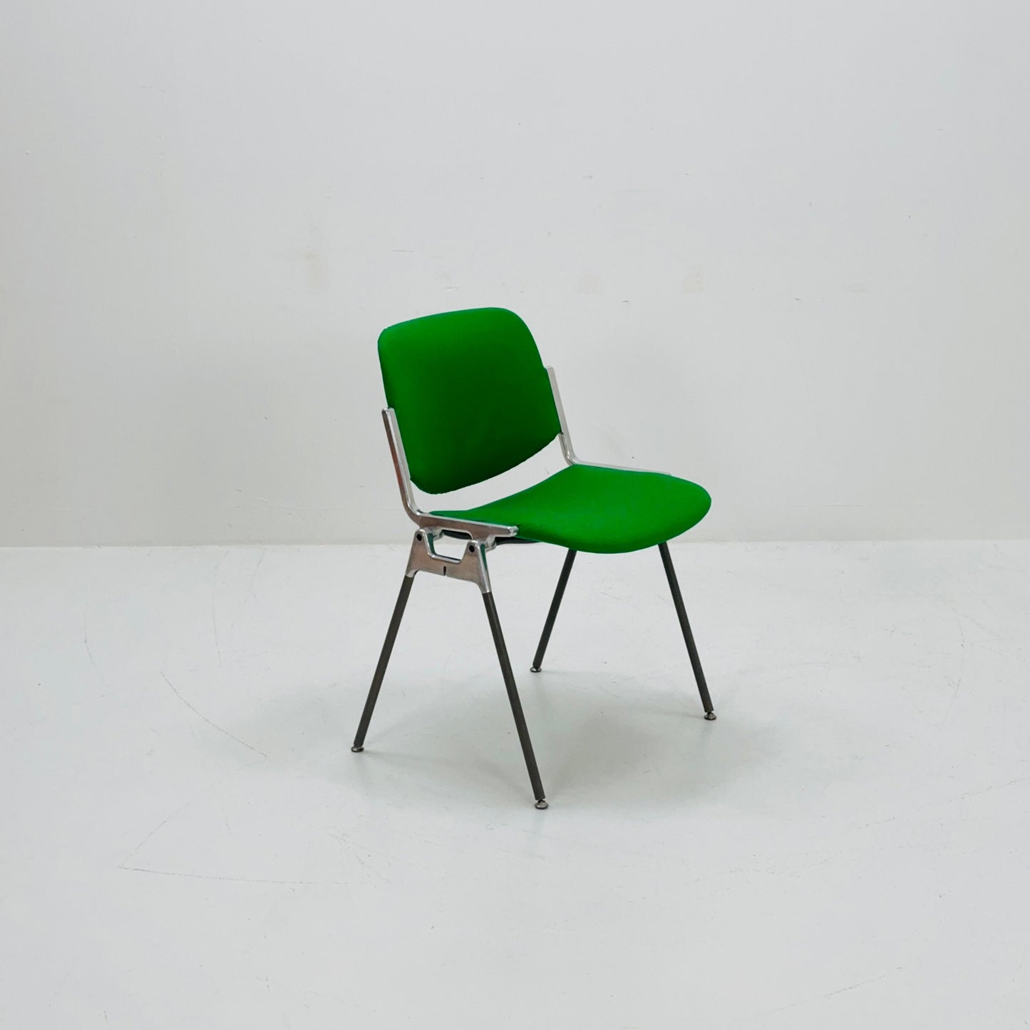 1/6 Mid century Stacking Green fabric chair by Giancarlo Piretti for Anomima Castelli ,Italy 1960s