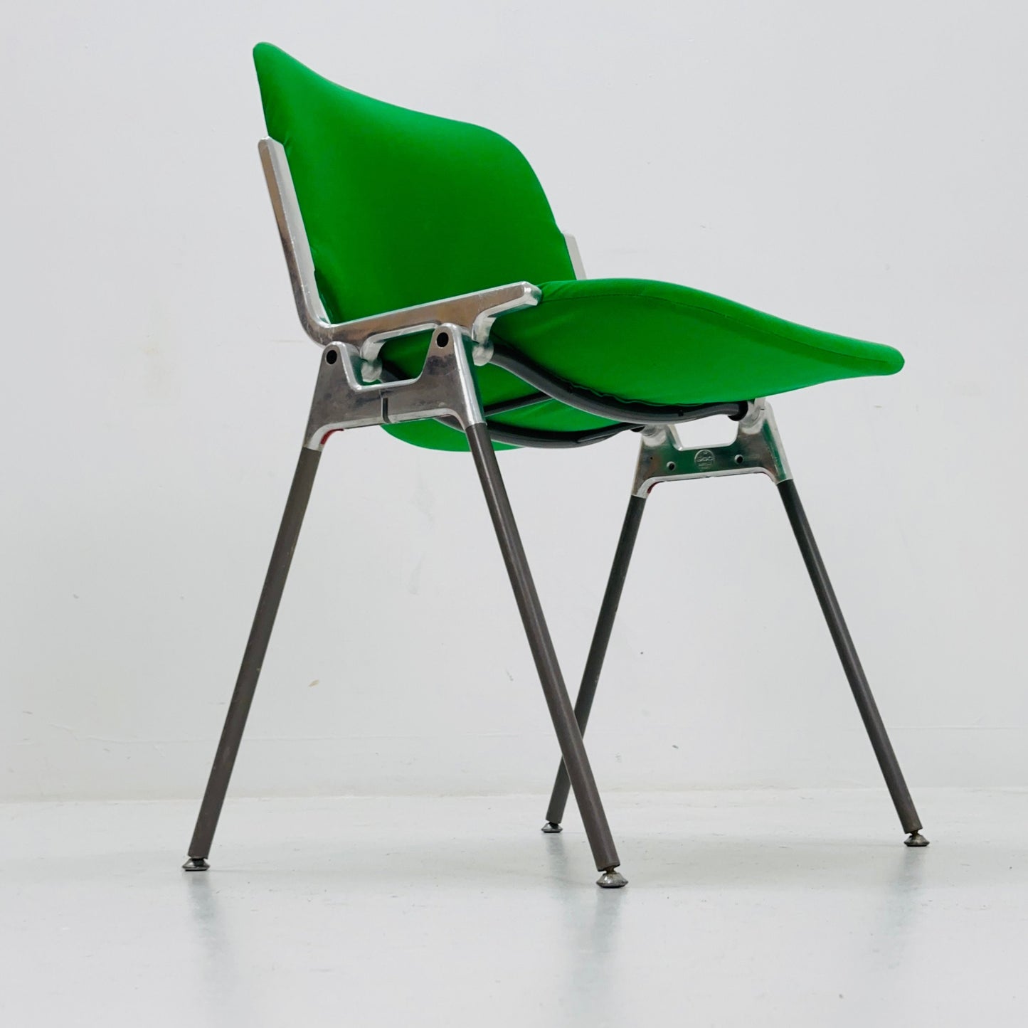 1/6 Mid century Stacking Green fabric chair by Giancarlo Piretti for Anomima Castelli ,Italy 1960s