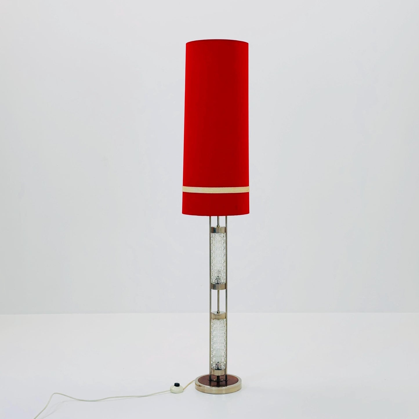 Space age German red floor lamp by Richard Essig, 1970s