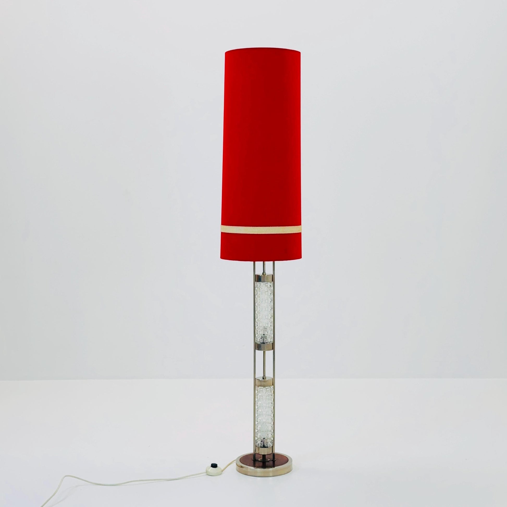 Space age German red floor lamp by Richard Essig, 1970s