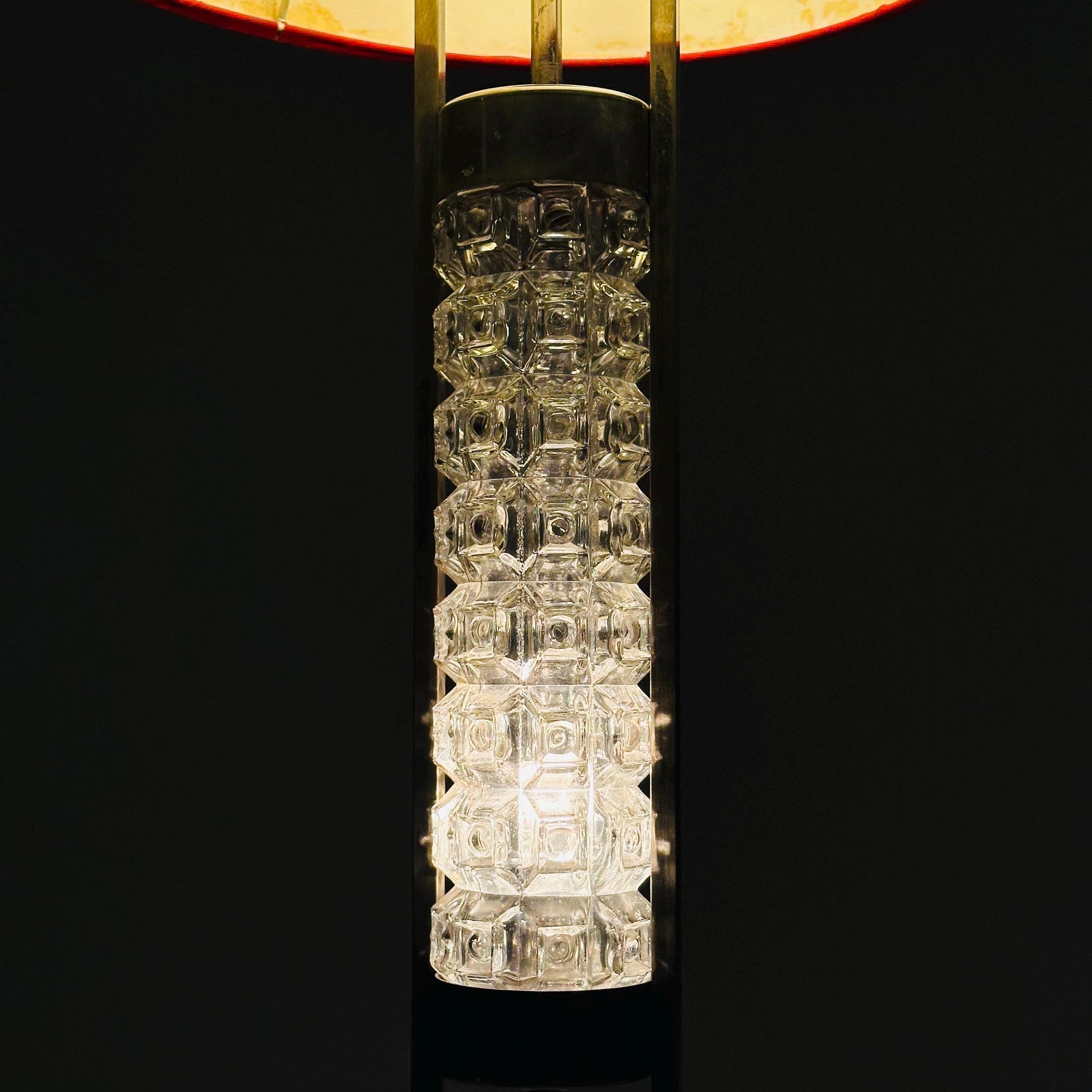 Space age German red floor lamp by Richard Essig, 1970s