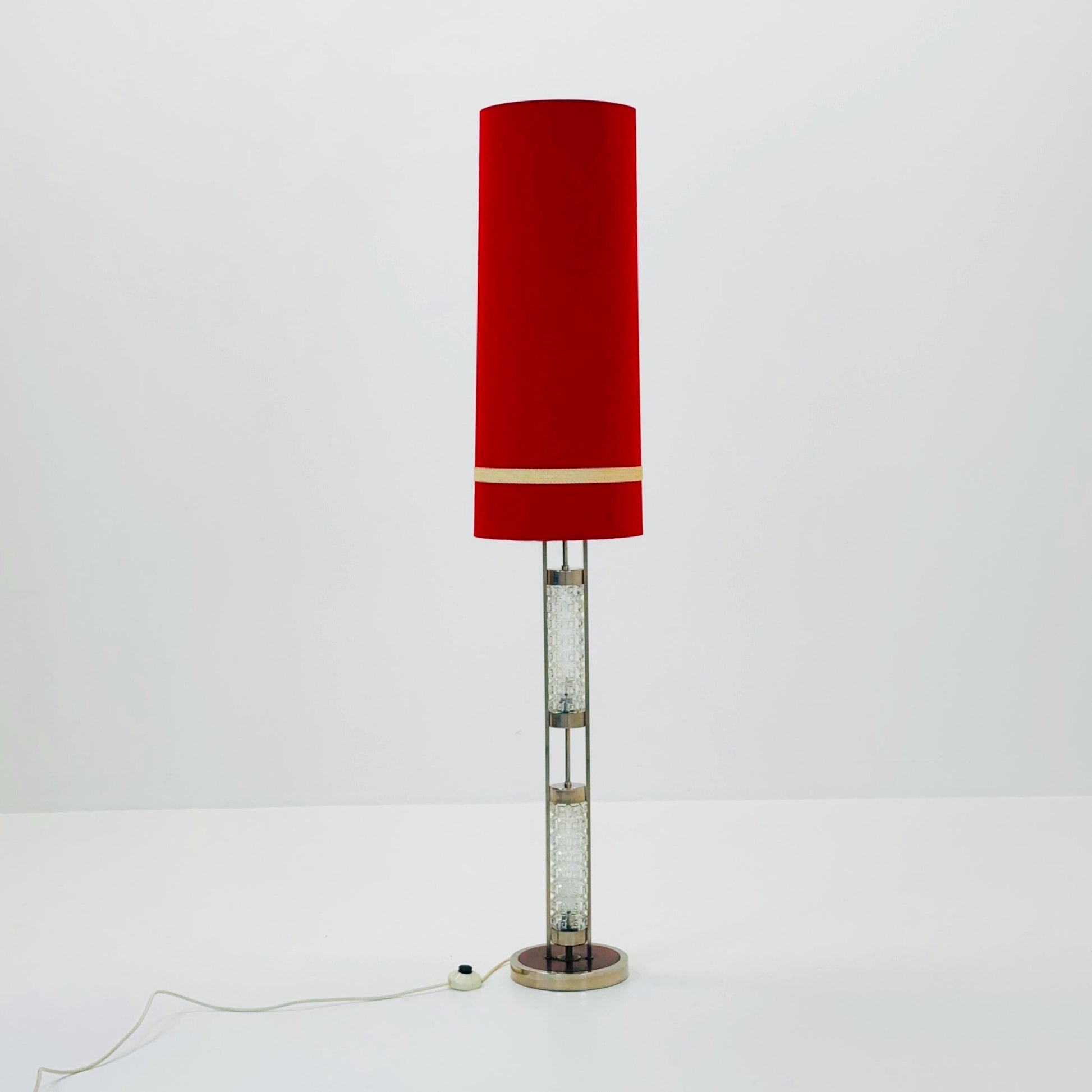 Space age German red floor lamp by Richard Essig, 1970s