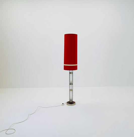 Space age German red floor lamp by Richard Essig, 1970s