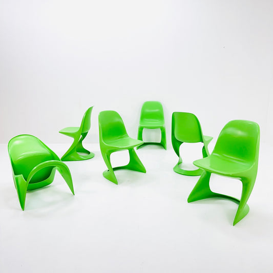 Set of 6 Space age Casalino chairs by Alexander Begge for Casala, West Germany 2007